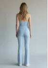 Halter Crop Pantolon Takım - MAVİ