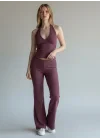 Halter Crop Pantolon Takım - MÜRDÜM