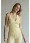 Halter Crop Pantolon Takım - SARI