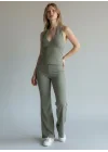Halter Crop Pantolon Takım - YEŞİL