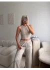Halter Fitilli İkili Takım - BEJ