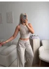 Halter Fitilli İkili Takım - BEJ