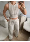 Halter Fitilli İkili Takım - BEJ