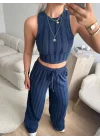 Halter Fitilli İkili Takım - LACİVERT