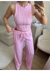 Halter Fitilli İkili Takım - PEMBE