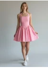 Halter Yaka Prenses Elbise - PEMBE