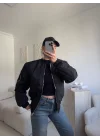 İçi Dolgulu Bomber Ceket - SİYAH
