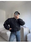 İçi Dolgulu Bomber Ceket - SİYAH