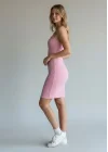 İp Askılı Mini Elbise - PEMBE