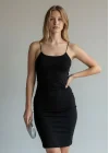 İp Askılı Mini Elbise - SİYAH