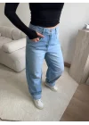 Kemer Tokalı Baggy Jean - AÇIK MAVİ