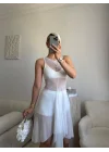 Kuşaklı Tül Pareo - BEYAZ