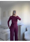 Modal Bel Kuşak İkili Takım - BORDO