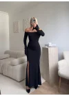Monroe Uzun Elbise - SİYAH