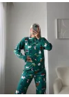 Noel Baskılı Pijama Takımı - YEŞİL