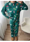 Noel Baskılı Pijama Takımı - YEŞİL