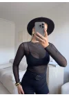 Noir Tül Bluz