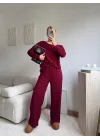 Omuz Detaylı Günlük Takım - BORDO