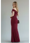 Ön Burgu Madonna Long Elbise - BORDO