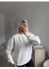Oversize Basic Sweat - BEYAZ
