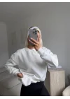 Oversize Basic Sweat - BEYAZ