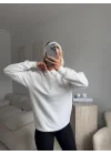 Oversize Basic Sweat - BEYAZ