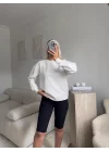 Oversize Basic Sweat - BEYAZ