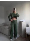 Salaş Crop & Pantolon Takım - YEŞİL