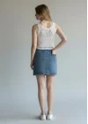 Sırt Güpürlü Kolsuz Crop - BEYAZ