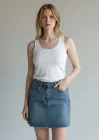 Sırt Güpürlü Kolsuz Crop - BEYAZ