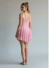 Şortlu Bel Korse Dantel Elbise - PEMBE