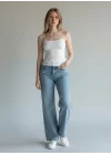Taşlı İp Askılı Crop - BEYAZ
