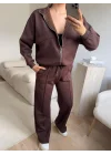 Üç İplik Bİyeli Eşofman Takımı - KAHVE