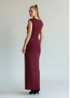 V Yaka Pencere Detay Elbise - BORDO
