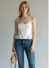 Volanlı Askılı Premium Büstiyer - BEYAZ