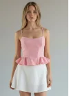 Volanlı Askılı Premium Büstiyer - PEMBE