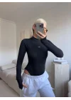 Yüksek Yaka Basic Bodysuit - SİYAH
