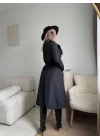 ZR Yaka Detay Trençkot - SİYAH