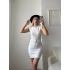 Kemer Detay Tasarım Elbise - BEYAZ