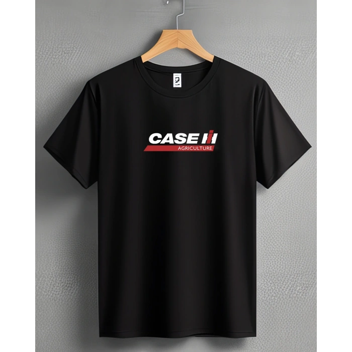 Case Traktör Baskılı Sıfır Yaka Tişört -TM2005