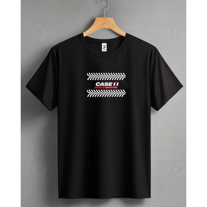 Case Traktör Baskılı Sıfır Yaka Tişört -TM2042