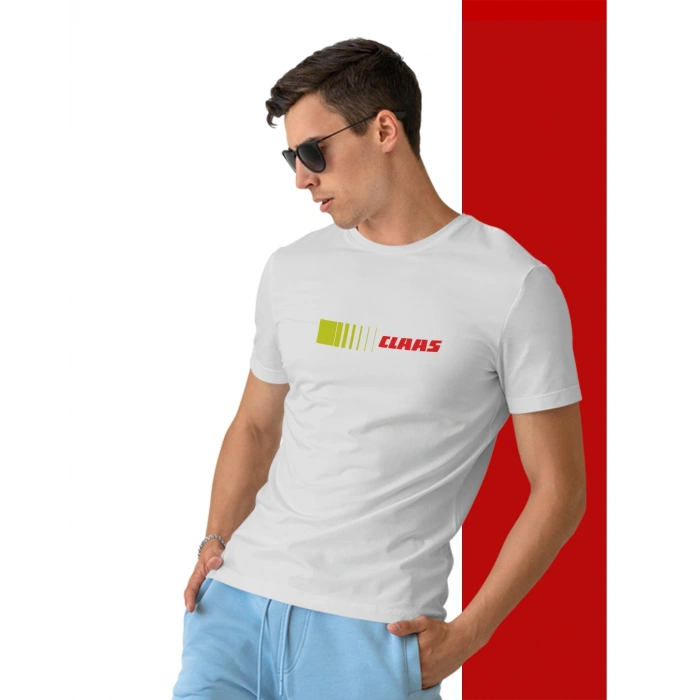 Claas Traktör Baskılı Sıfır Yaka Tişört -TM2024