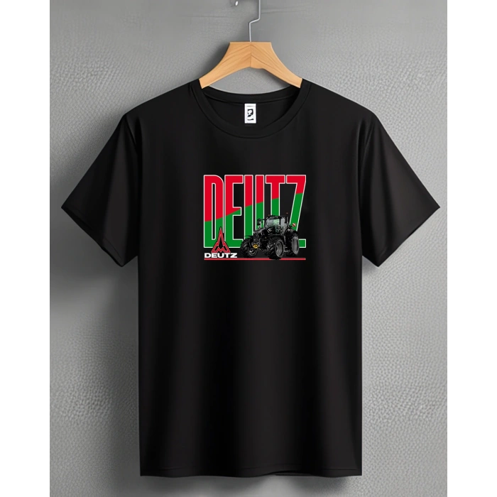 Deutz Traktör Baskılı Sıfır Yaka Tişört -TM2056