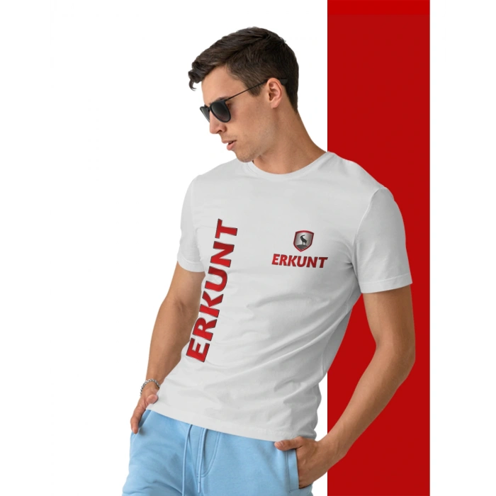 Erkunt Traktör Baskılı Sıfır Yaka Tişört -TM2035