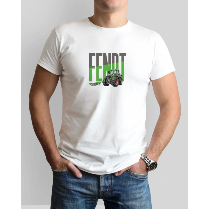 Fendt Traktör Baskılı Sıfır Yaka Tişört -TM2062