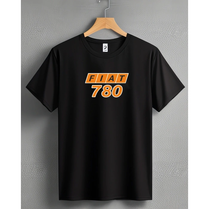 Fiat 780 Traktör Baskılı Sıfır Yaka Tişört -TM2022