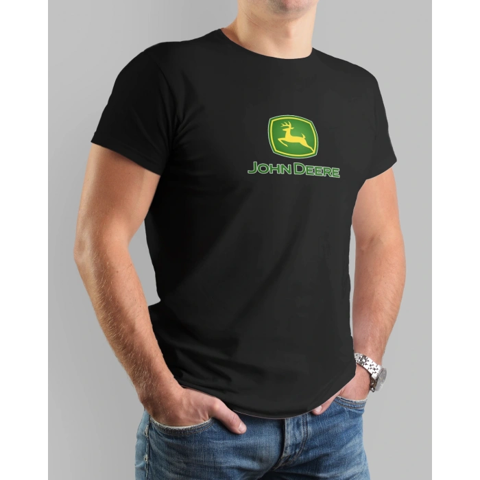 John Deere Traktör Baskılı Sıfır Yaka Tişört -TM2002