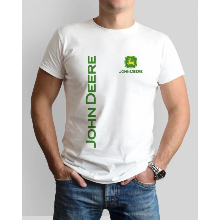 John Deere Traktör Baskılı Sıfır Yaka Tişört -TM2030