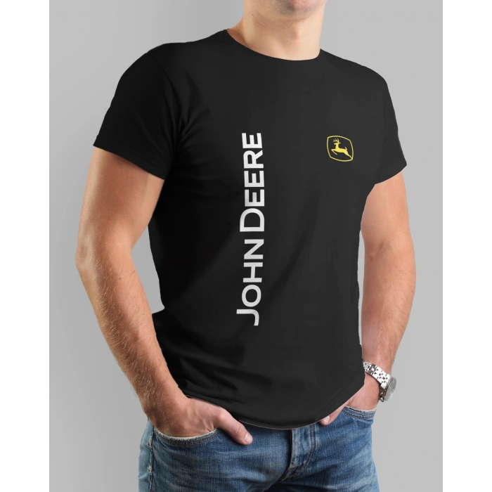 John Deere Traktör Baskılı Sıfır Yaka Tişört -TM2033