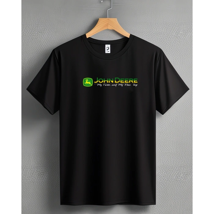 John Deere Traktör Baskılı Sıfır Yaka Tişört -TM2048